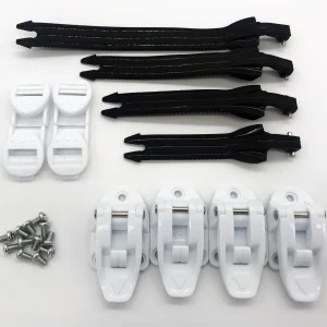 KIT SANGLES NOIR BLANC DE BOTTE POUR MOTO CROSS QUAD ENDURO JLP RACING