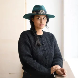 Chapeau en feutre en laine SASHA vert MARADJI