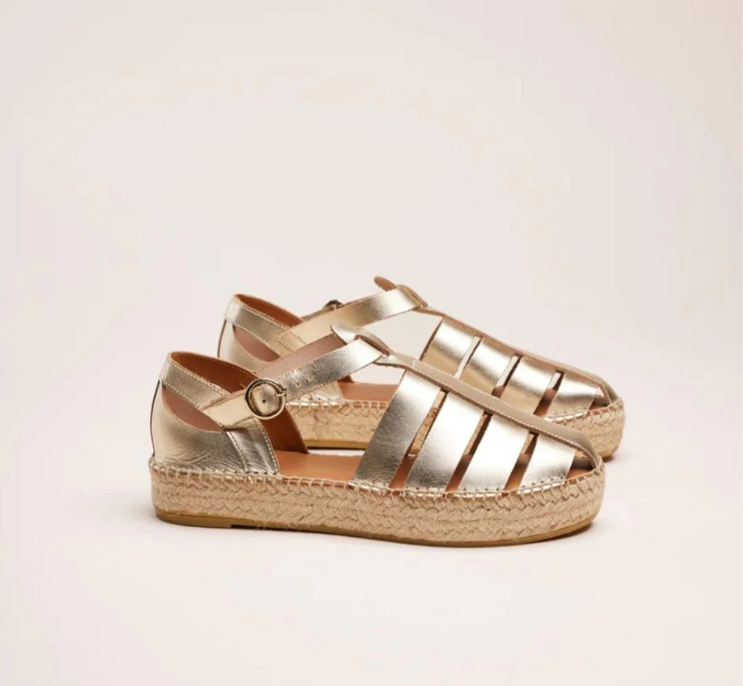 Espadrilles Thais Cuir doré M MOUSTACHE DERNIÈRE 40 !