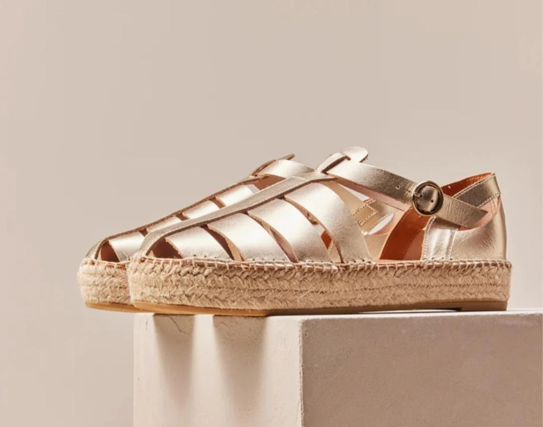 Espadrilles Thais Cuir doré M MOUSTACHE DERNIÈRE 40 ! – Image 5