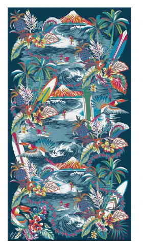 FOUTA 100 HAWAI Bleu INOUI EDITIONS