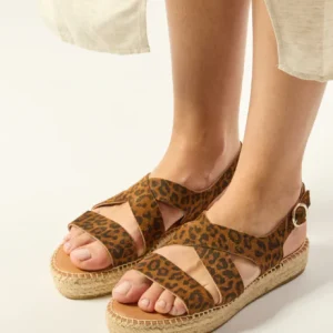 Espadrille plate cuir Léopard  CHANTAL ODAJE ex M MOUSTACHE Reste