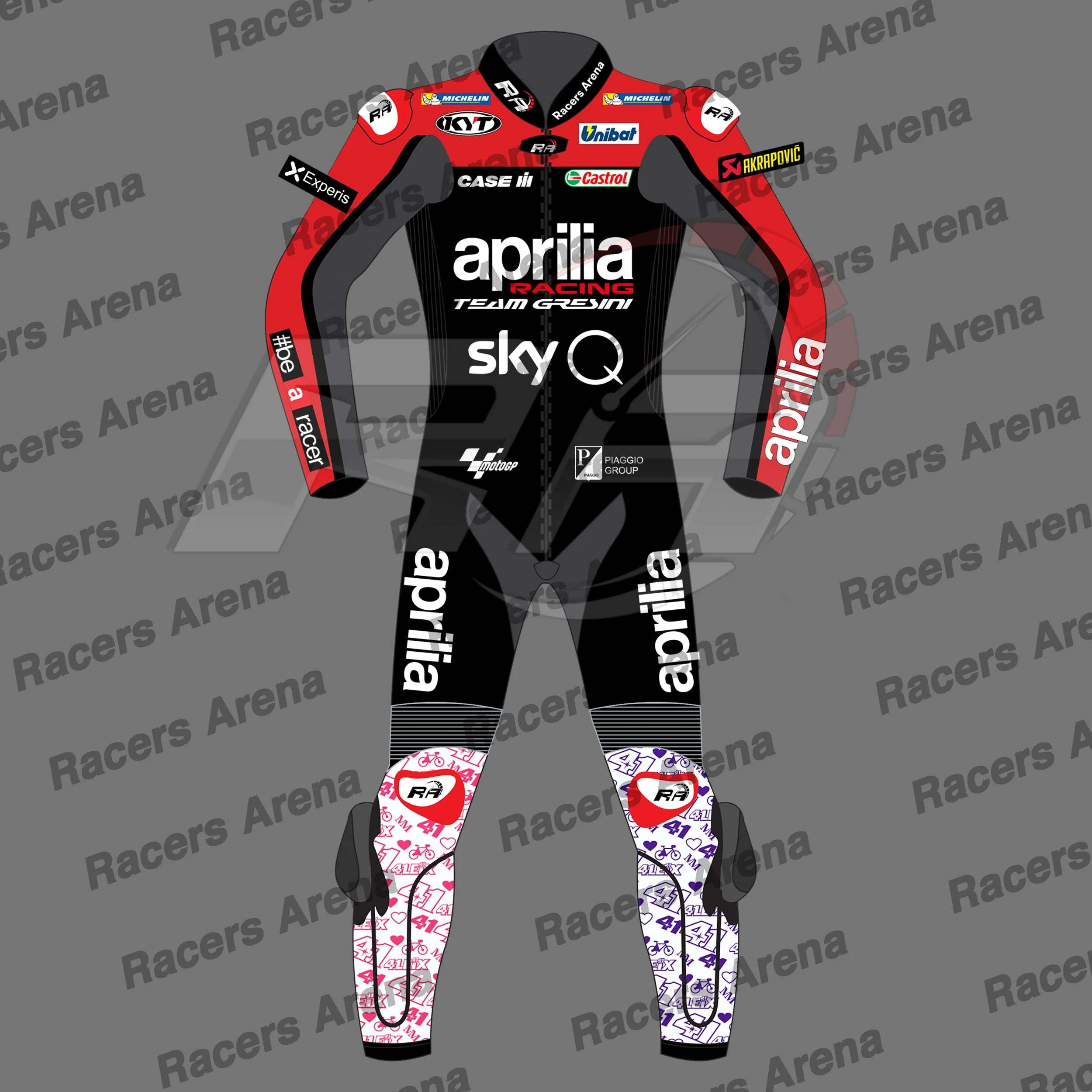 Combinaison de course en cuir pour moto Aprilia MotoGP 2022 d'Aleix Espargaro – Image 2