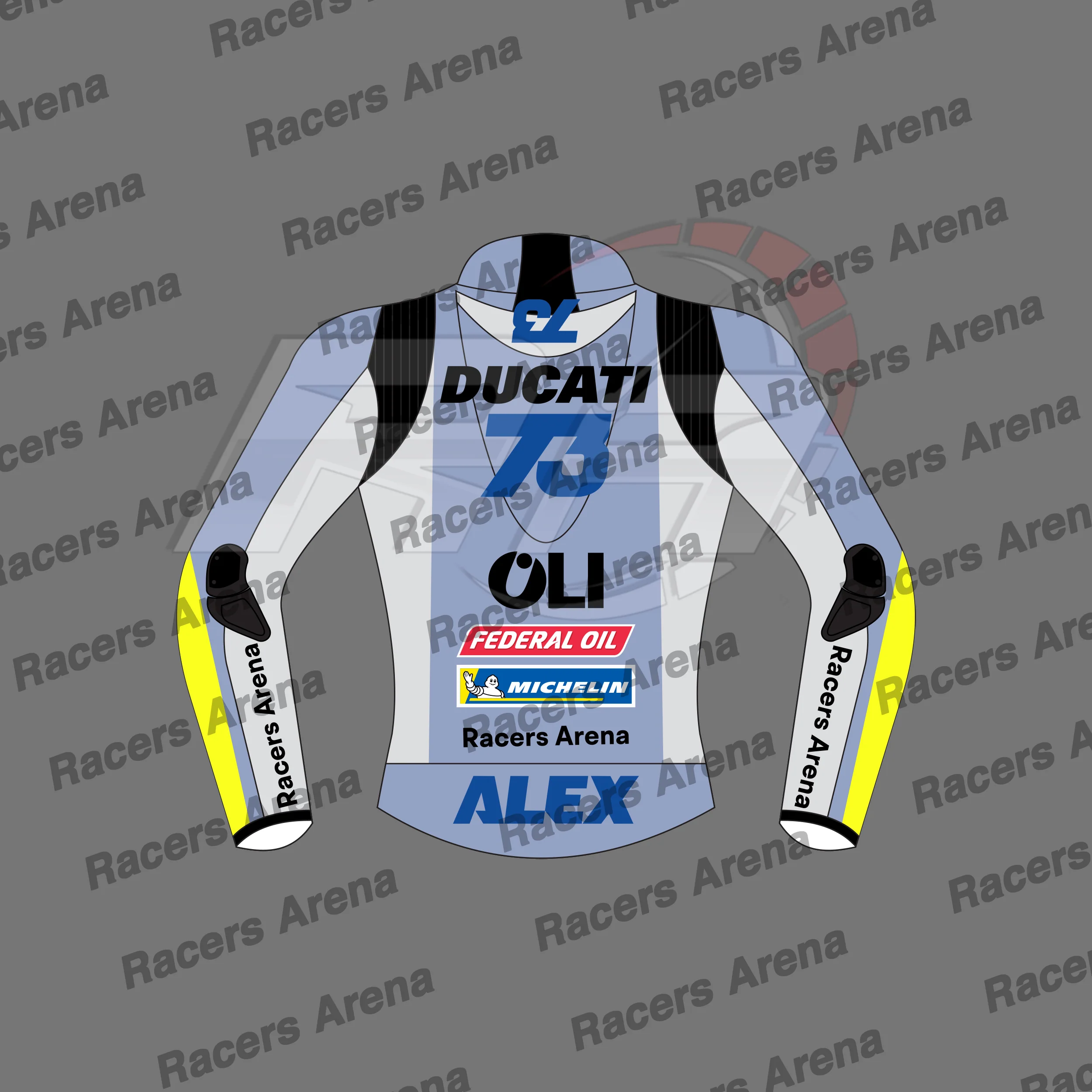Veste de course de moto Alex Marquez MotoGP Team Gresini 2025 – Image 3