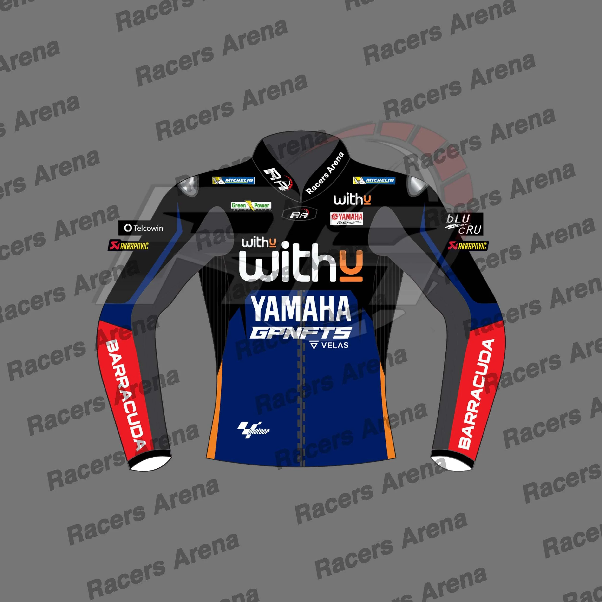 Andrea Dovizioso Yamaha WithU MotoGP 2022 Veste de course en cuir pour moto – Image 2