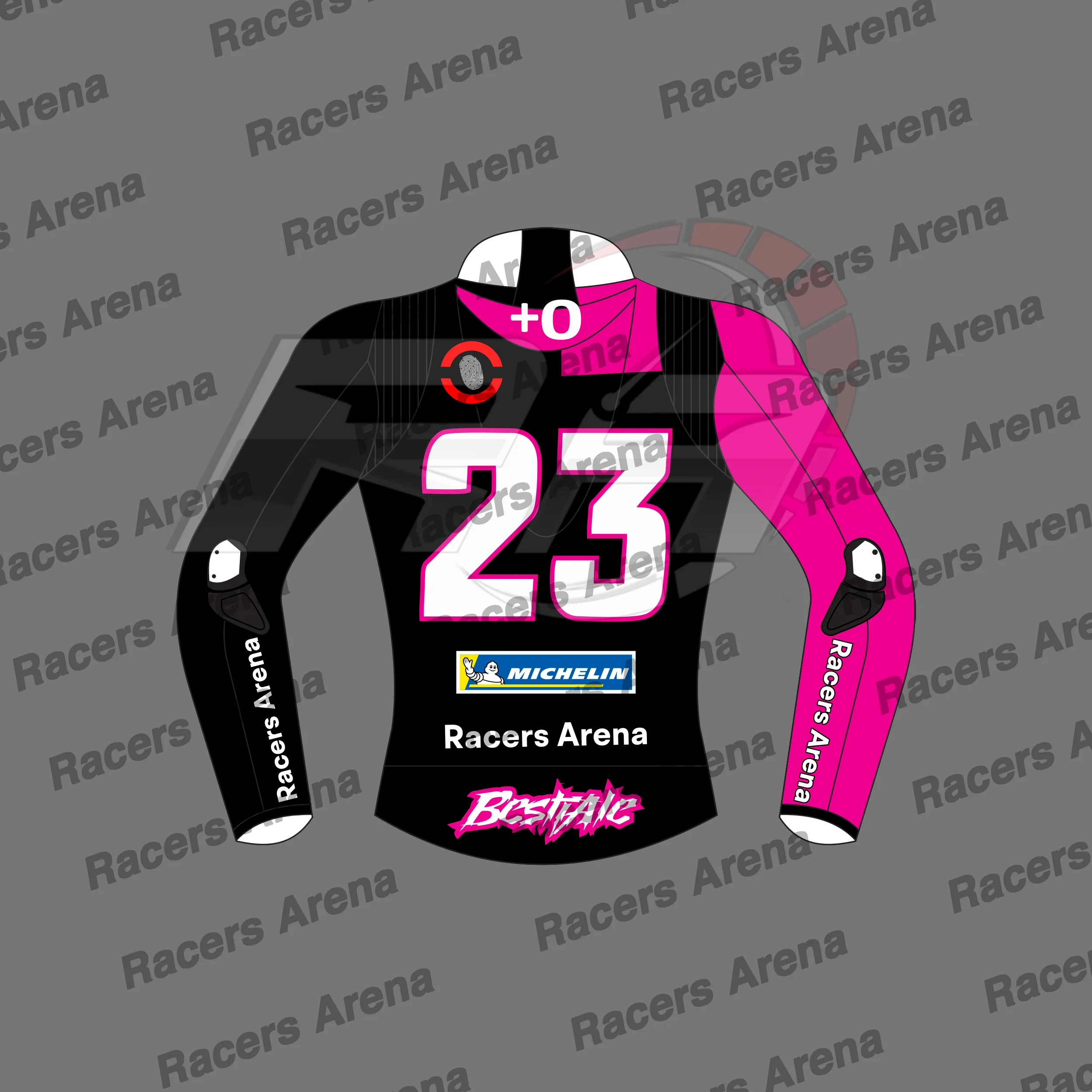 Veste de course en cuir de moto Black Enea Bastianini Winter Test 2024 – Image 3