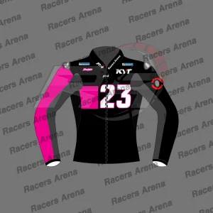 Veste de course en cuir de moto Black Enea Bastianini Winter Test 2024