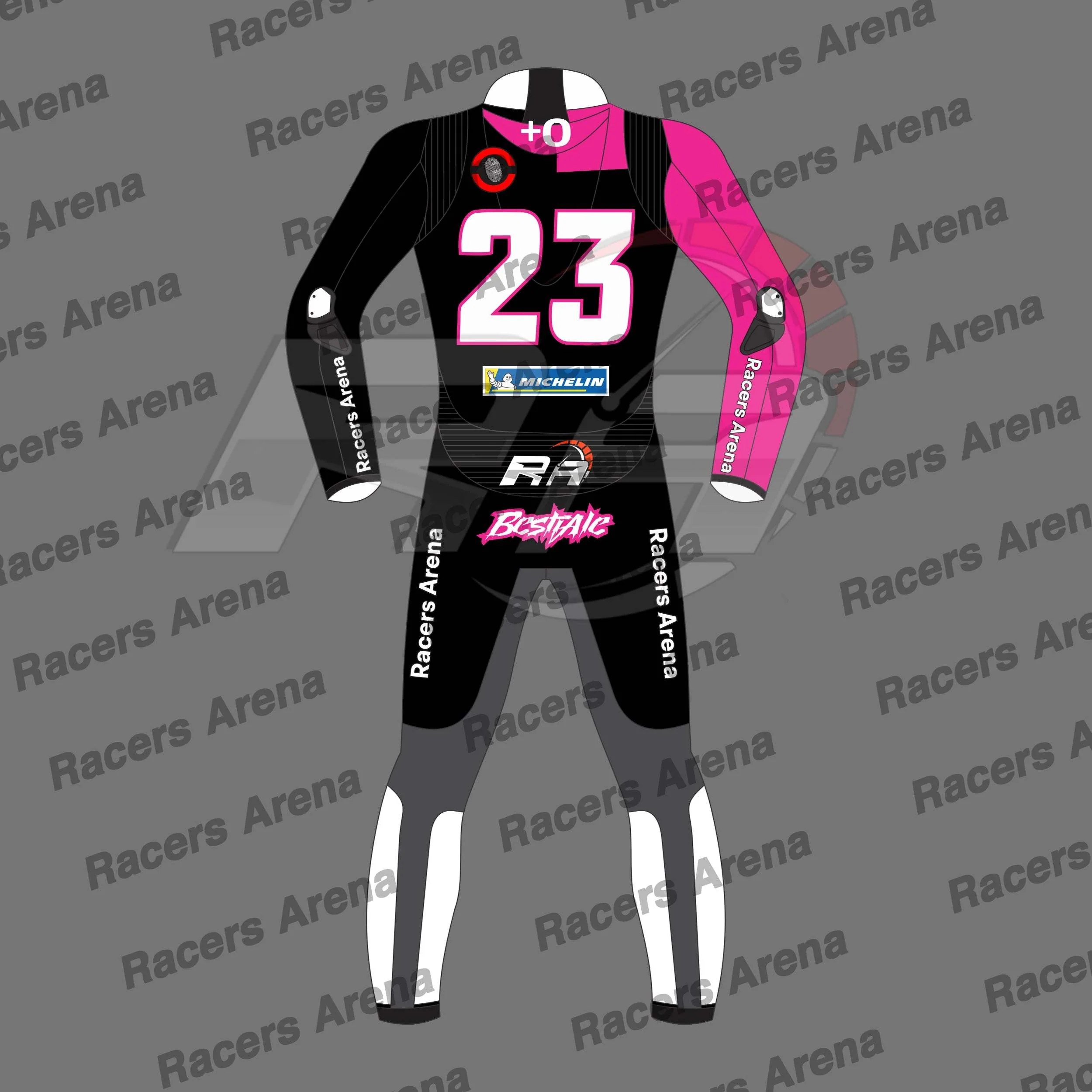 Combinaison de course en cuir noir Enea Bastianini, test hivernal 2024 – Image 3