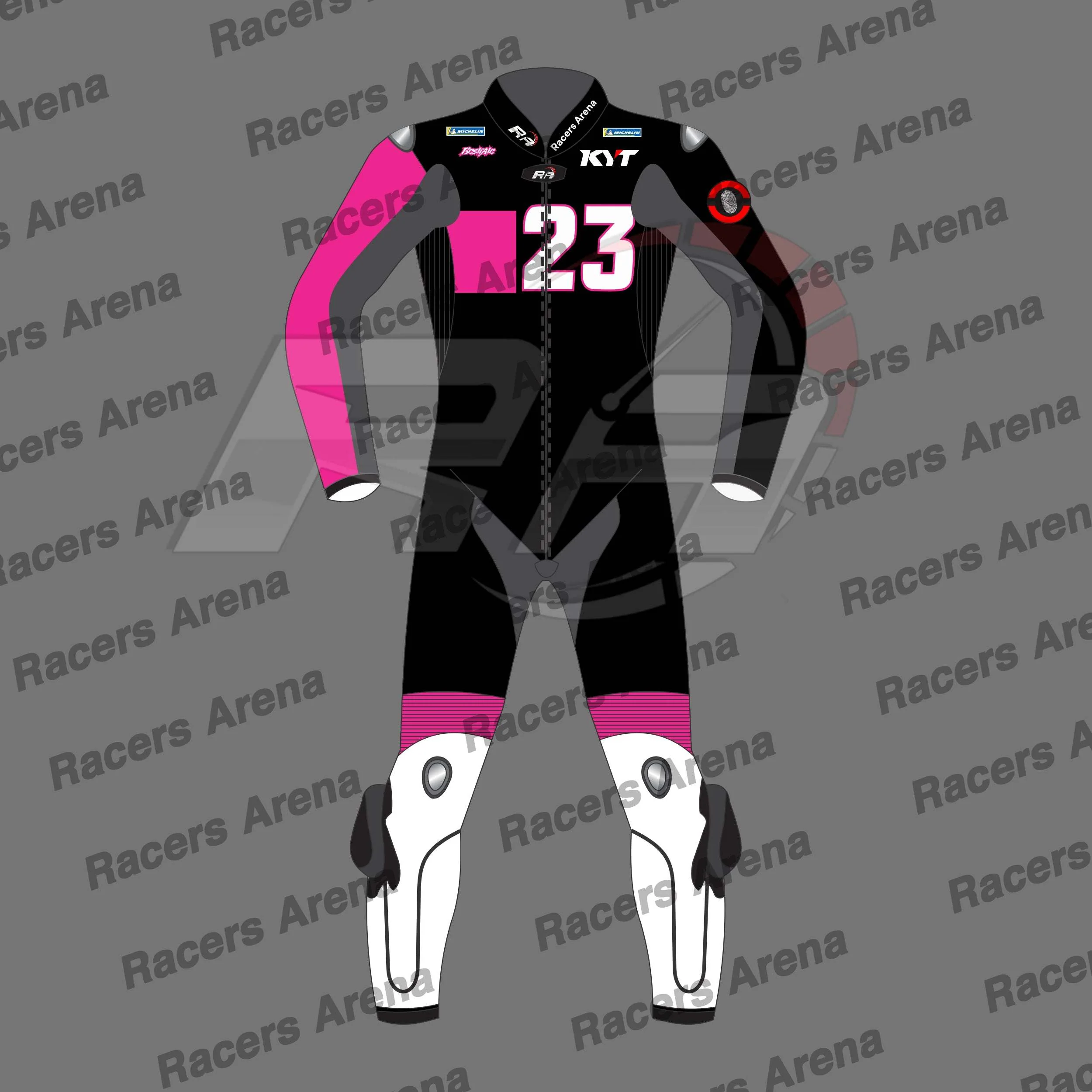 Combinaison de course en cuir noir Enea Bastianini, test hivernal 2024