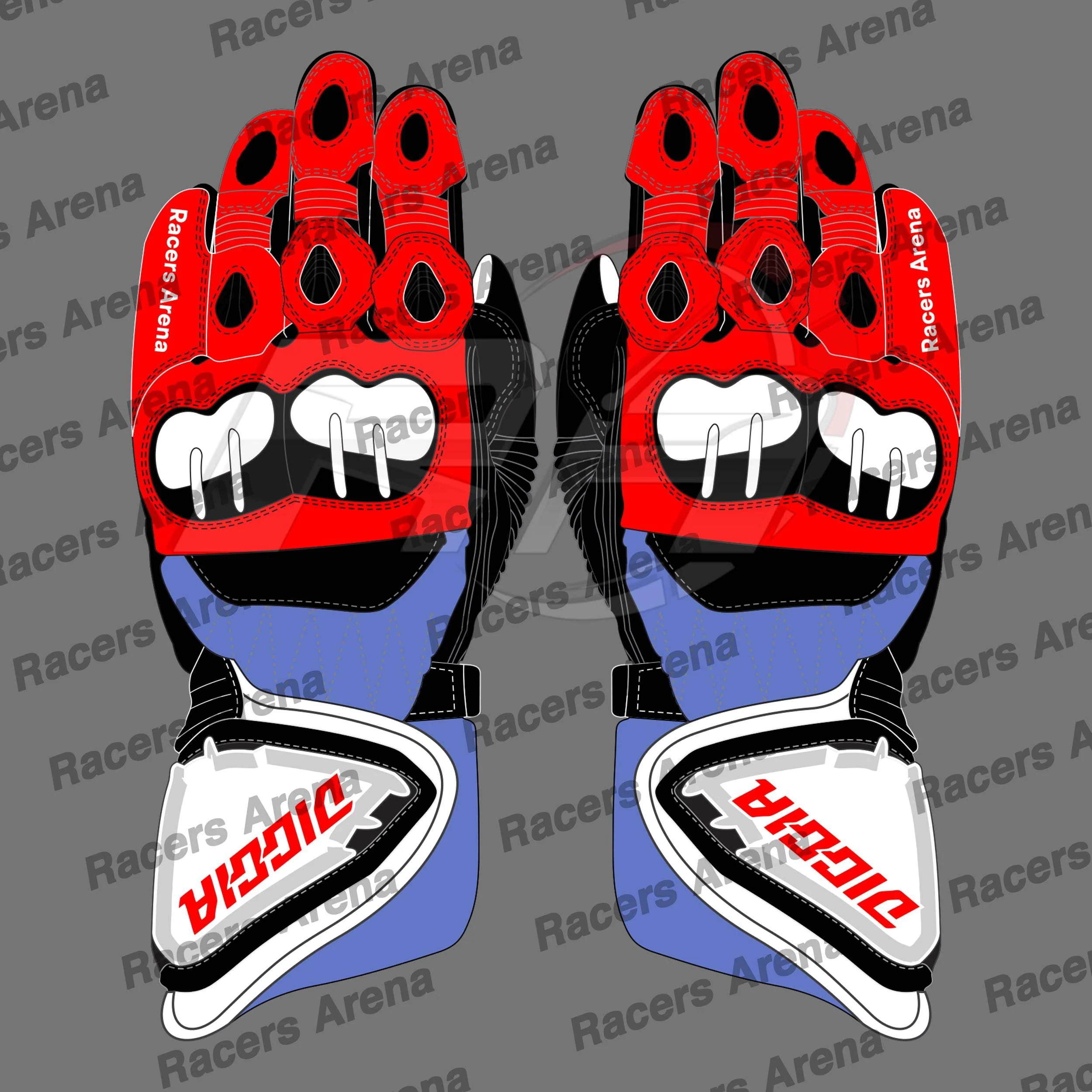 Fabio Di Giannantonio Ducati MotoGP 2022 Gants de course en cuir pour moto – Image 2