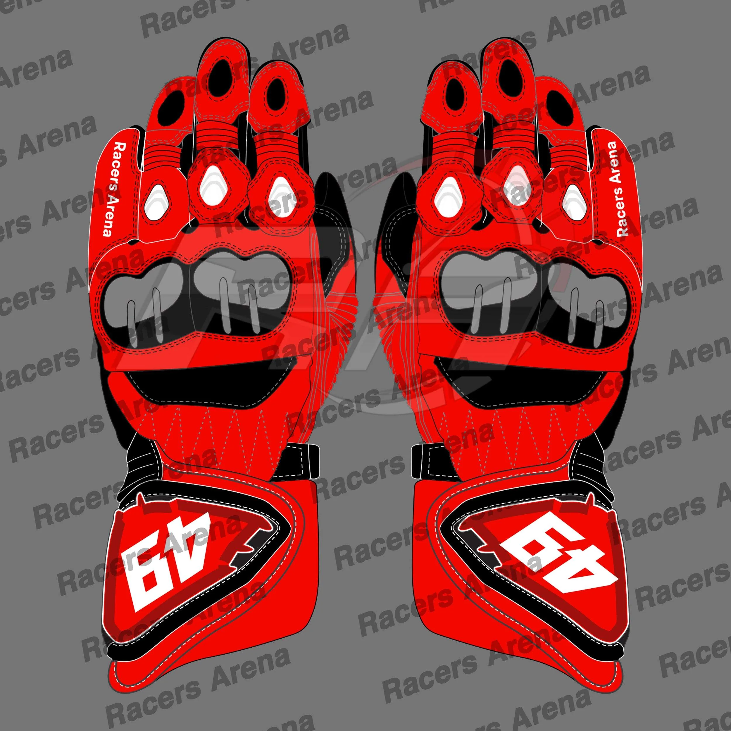 Fabio Di Giannantonio Team Gresini 2023 Gants de course en cuir pour moto – Image 2