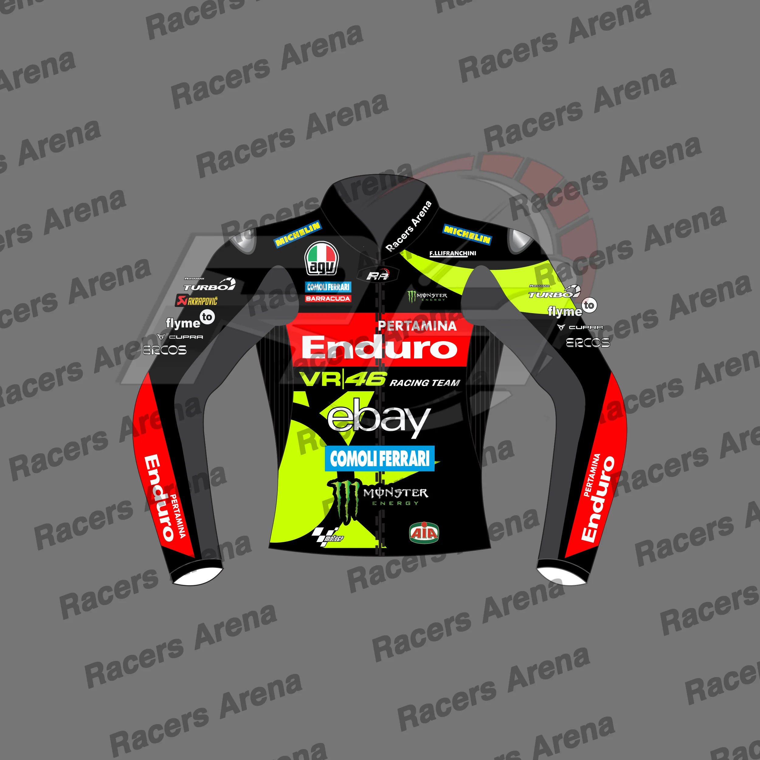 Fabio Di Giannantonio VR46 MotoGP Veste de course en cuir moto – Image 2
