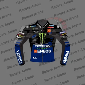 Veste de course en cuir de moto Fabio Quartararo Monster Energy 2024 MOTOGP