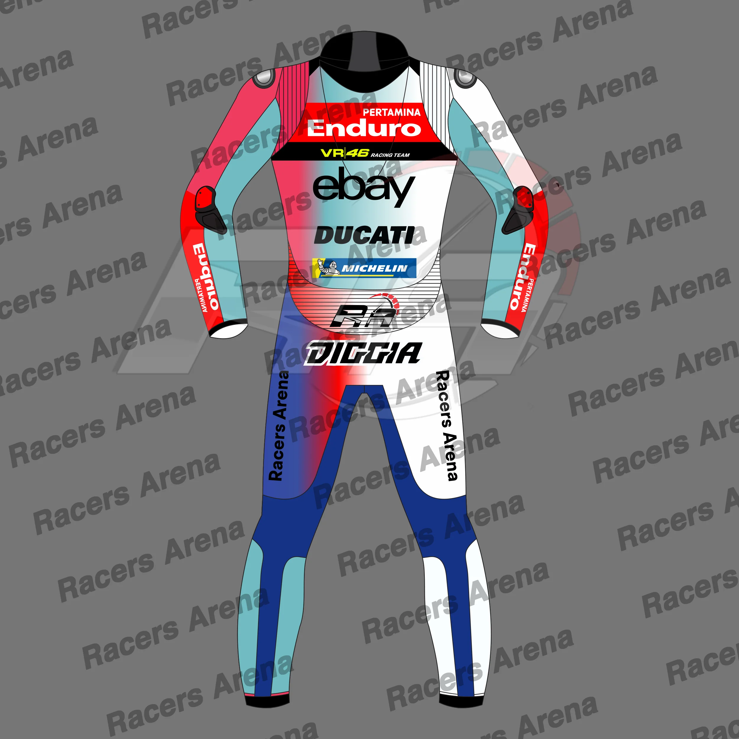 Fabio Di Giannantonio Pertamina Enduro VR46 2025 Combinaison de course en cuir Mortorcycle – Image 3