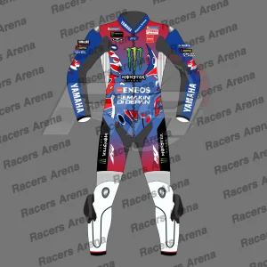 Combinaison de course en cuir de moto Yamaha Le Mans 2025 de Fabio Quartararo