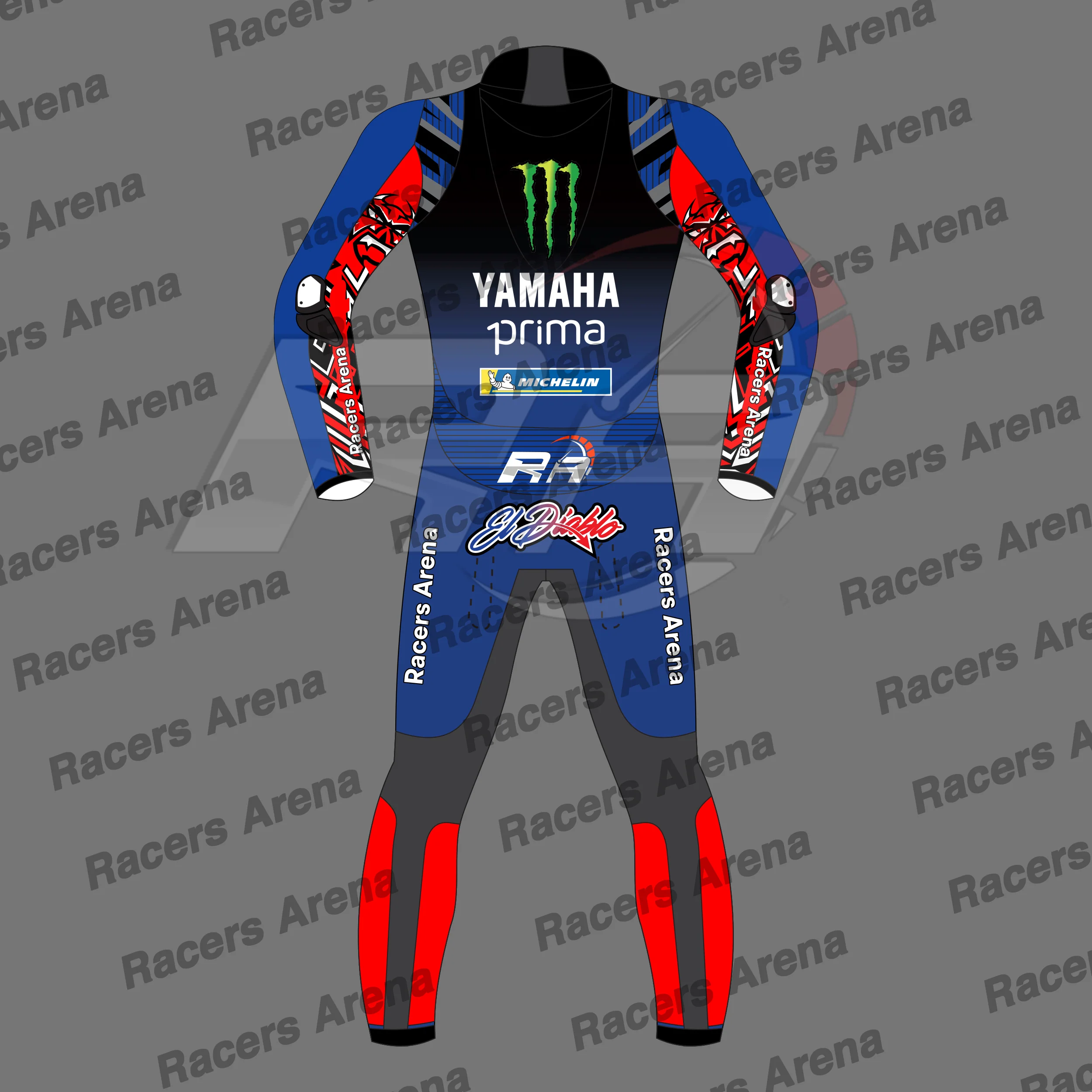 Combinaison de course en cuir de moto Monster Energy MotoGP 2025 de Fabio Quartararo – Image 3