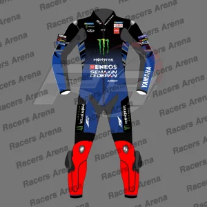 Combinaison de course en cuir de moto Monster Energy MotoGP 2025 de Fabio Quartararo