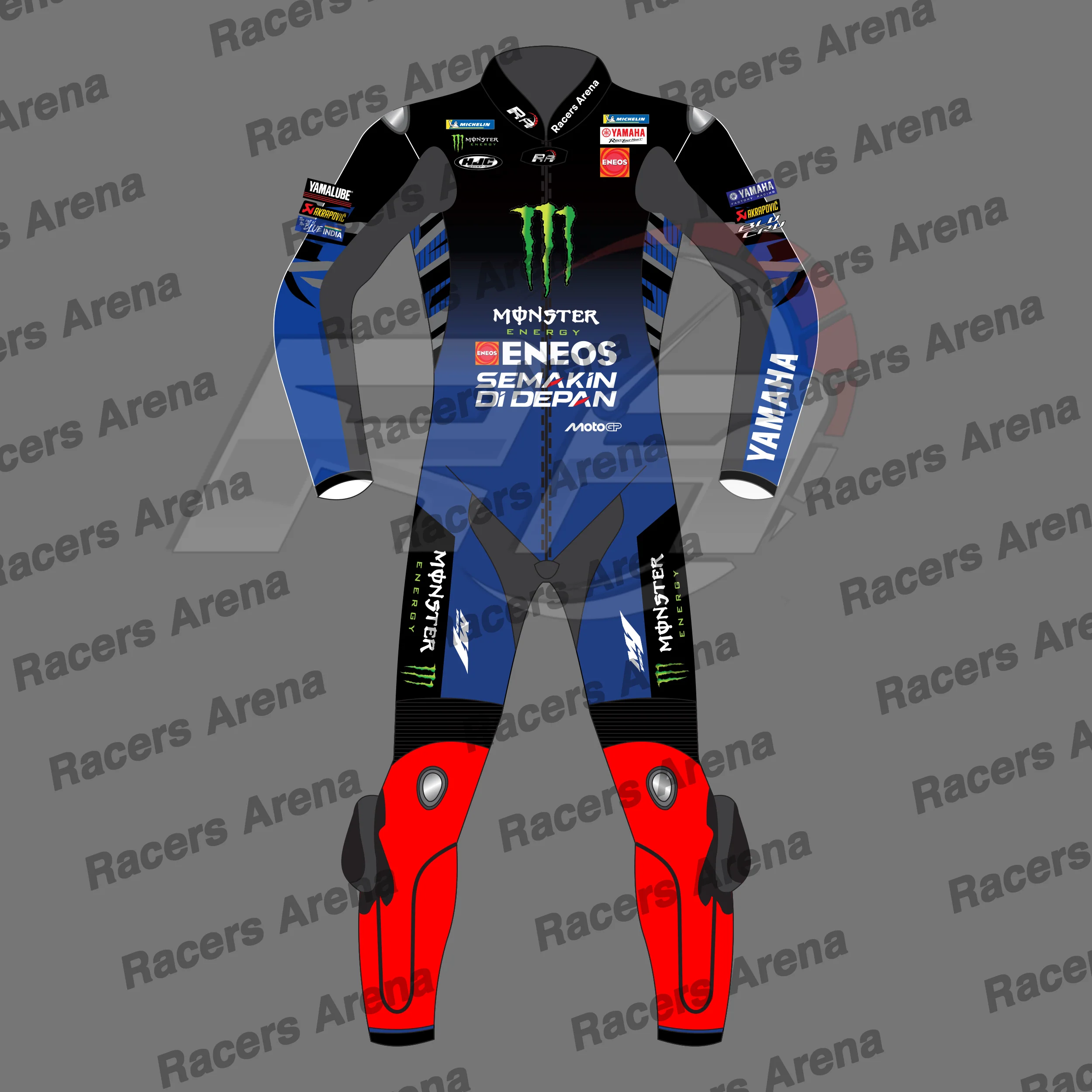Combinaison de course en cuir de moto Monster Energy MotoGP 2025 de Fabio Quartararo