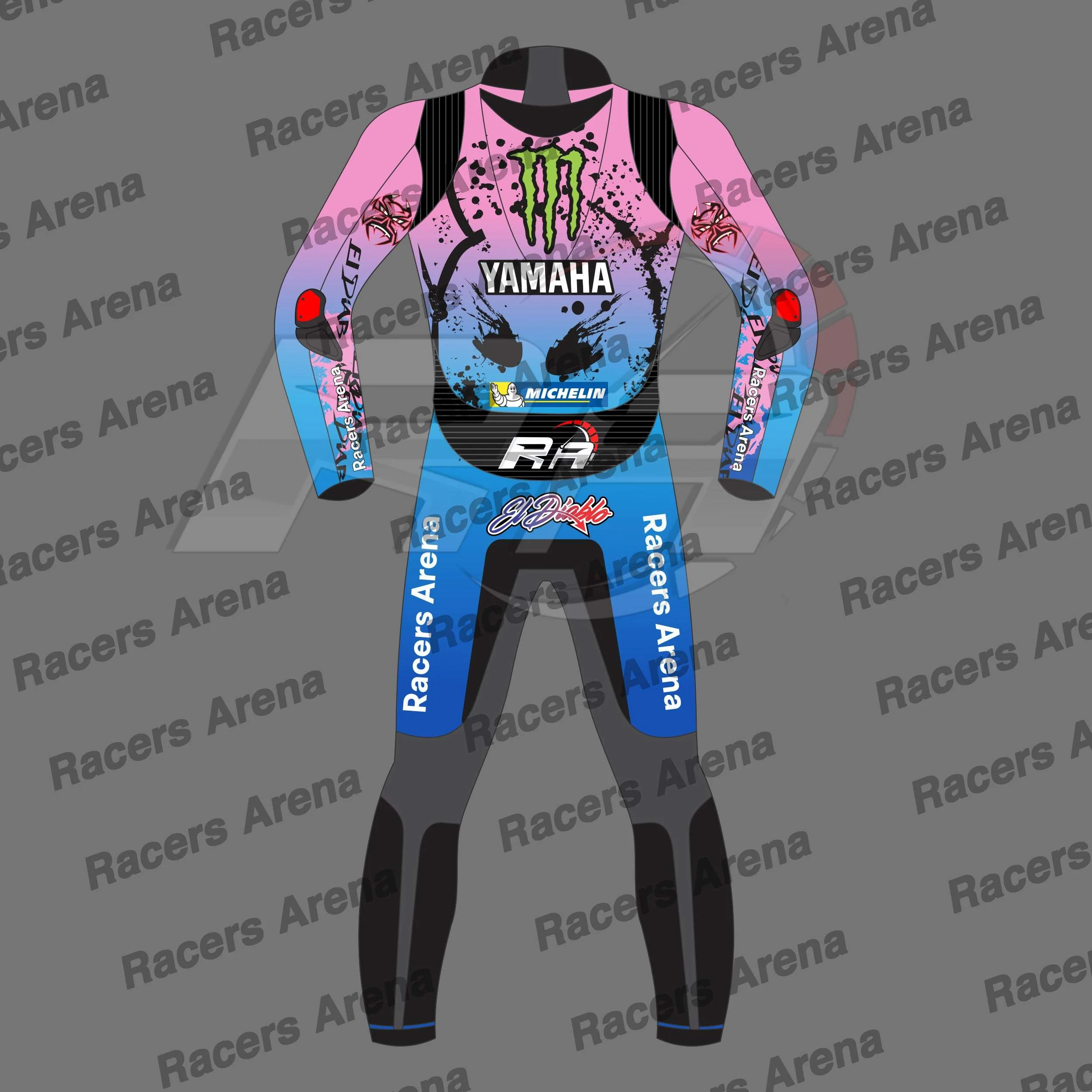 Combinaison Yamaha Fabio Quartararo Combinaison de course moto en cuir GP de France 2024 – Image 3