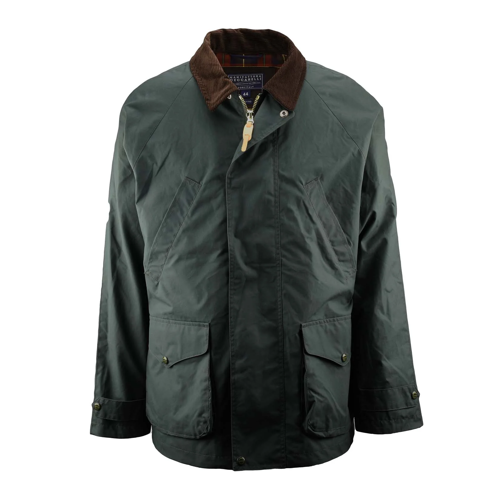 Gewachste Jacke mit Cordkragen – Image 2