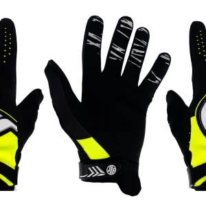 GANTS ENFANT MOTO CROSS QUAD VTT BMX NOIR JAUNE FLUO TAILLE ENFANT VIP JLP RACING