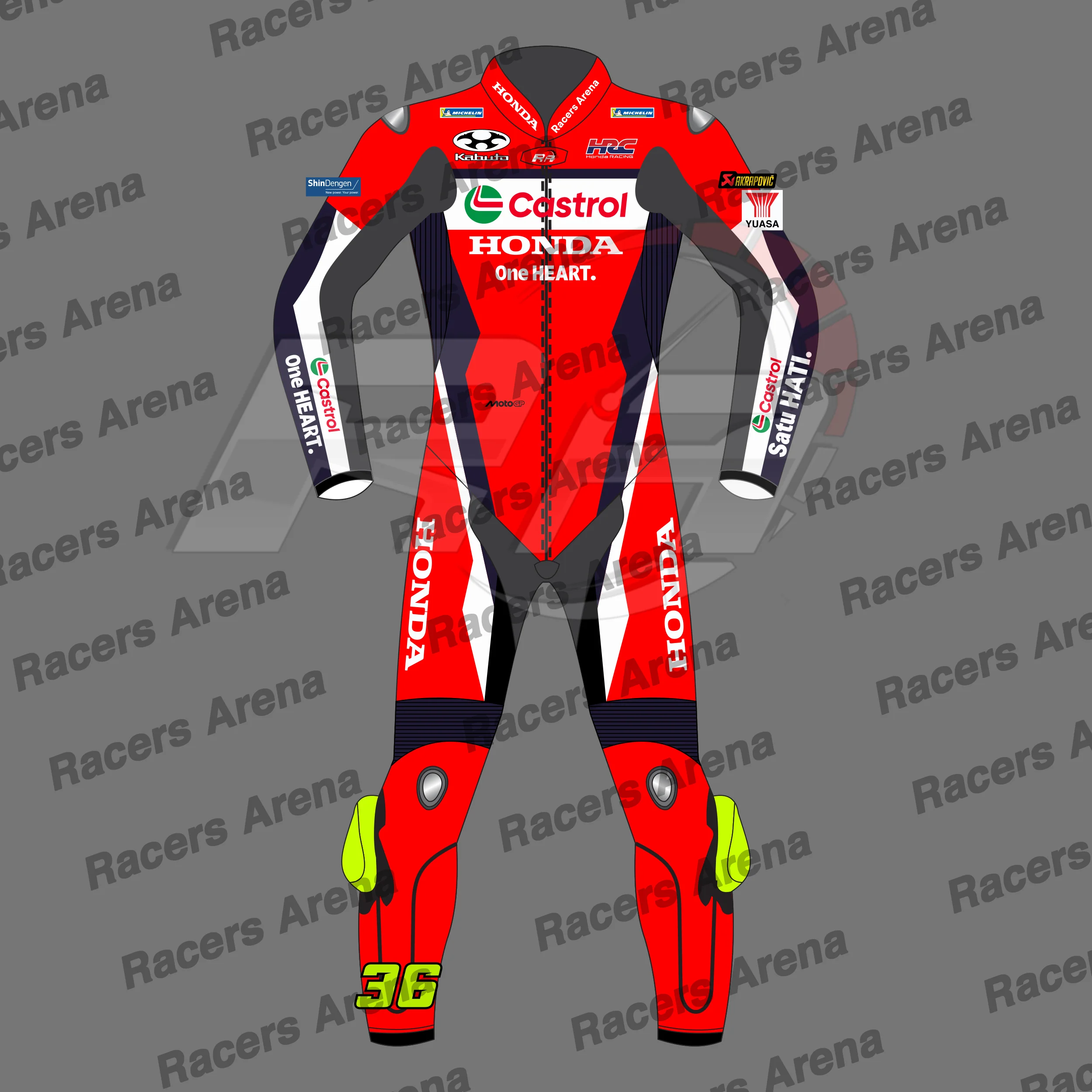 Combinaison de course en cuir de Joan Mir MotoGP 2025 Honda