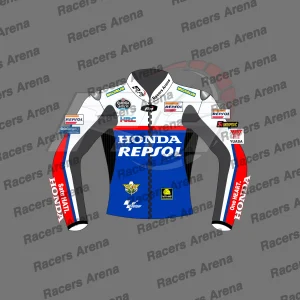 Veste de course en cuir Luca Mrini Honda Repsol Grand Prix de Grande-Bretagne 2024