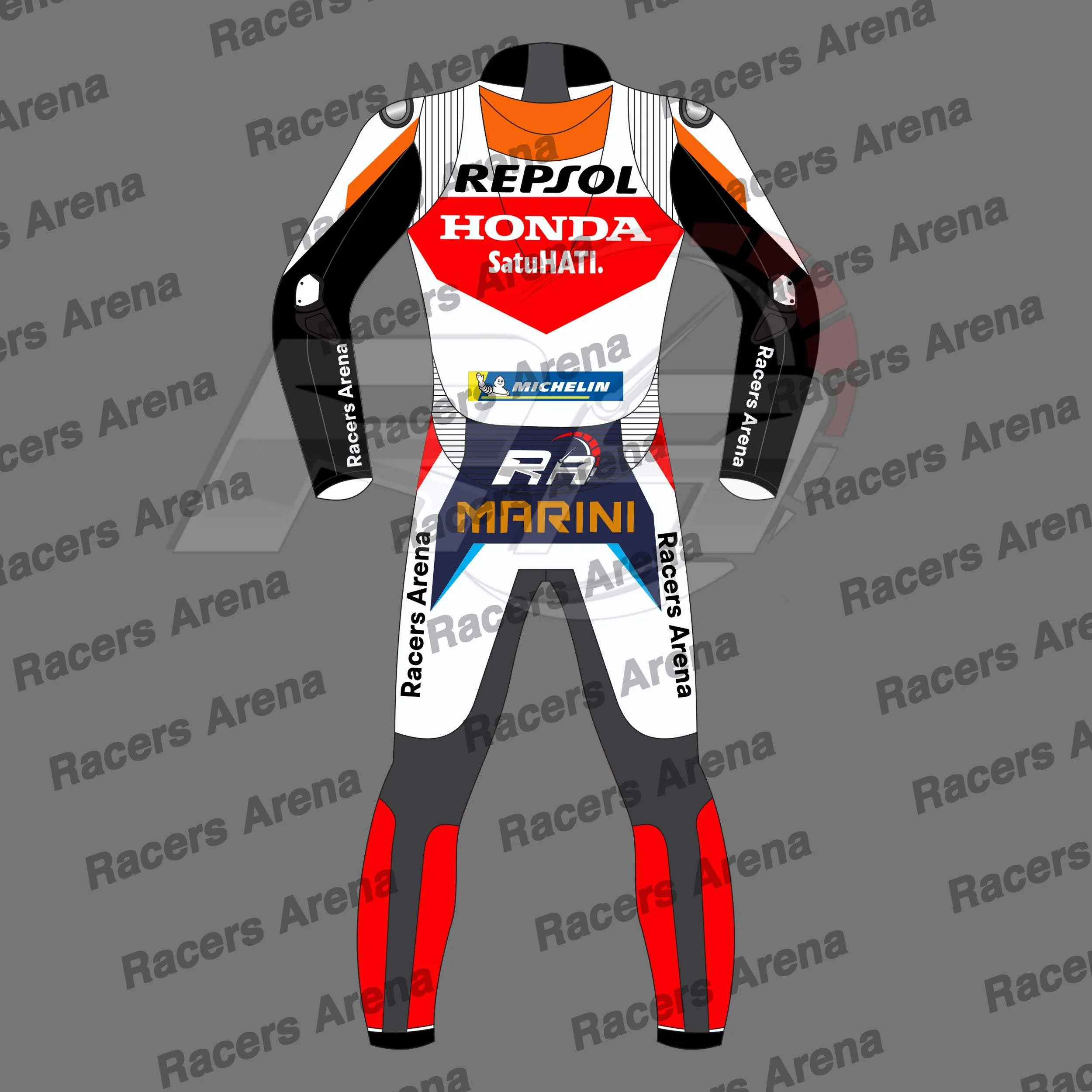 Combinaison de course en cuir pour moto Honda Repsol MotoGP 2024 de Luca Marini – Image 3