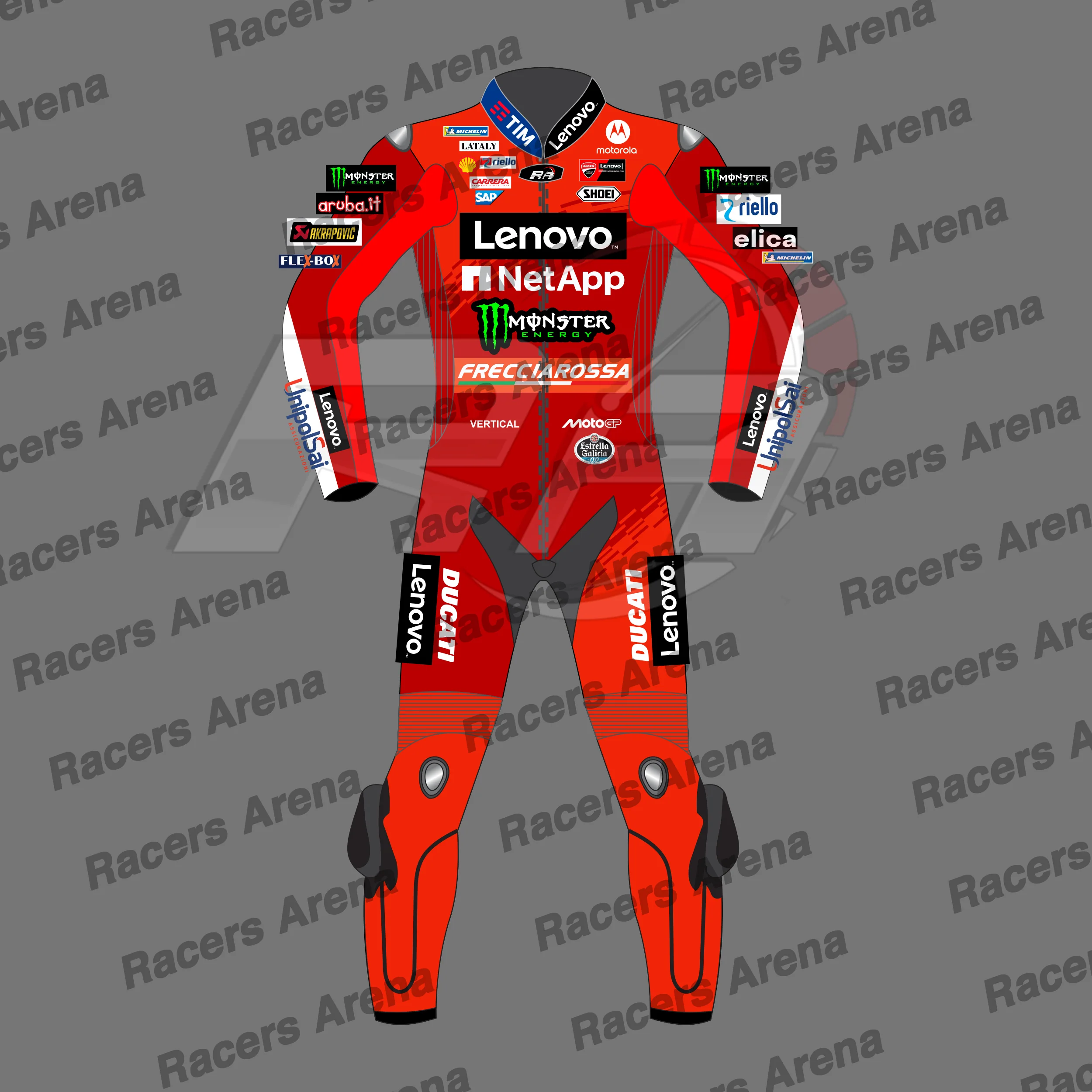 Combinaison de course en cuir de Marc Marquez pour Ducati MotoGP 2025 – Image 2