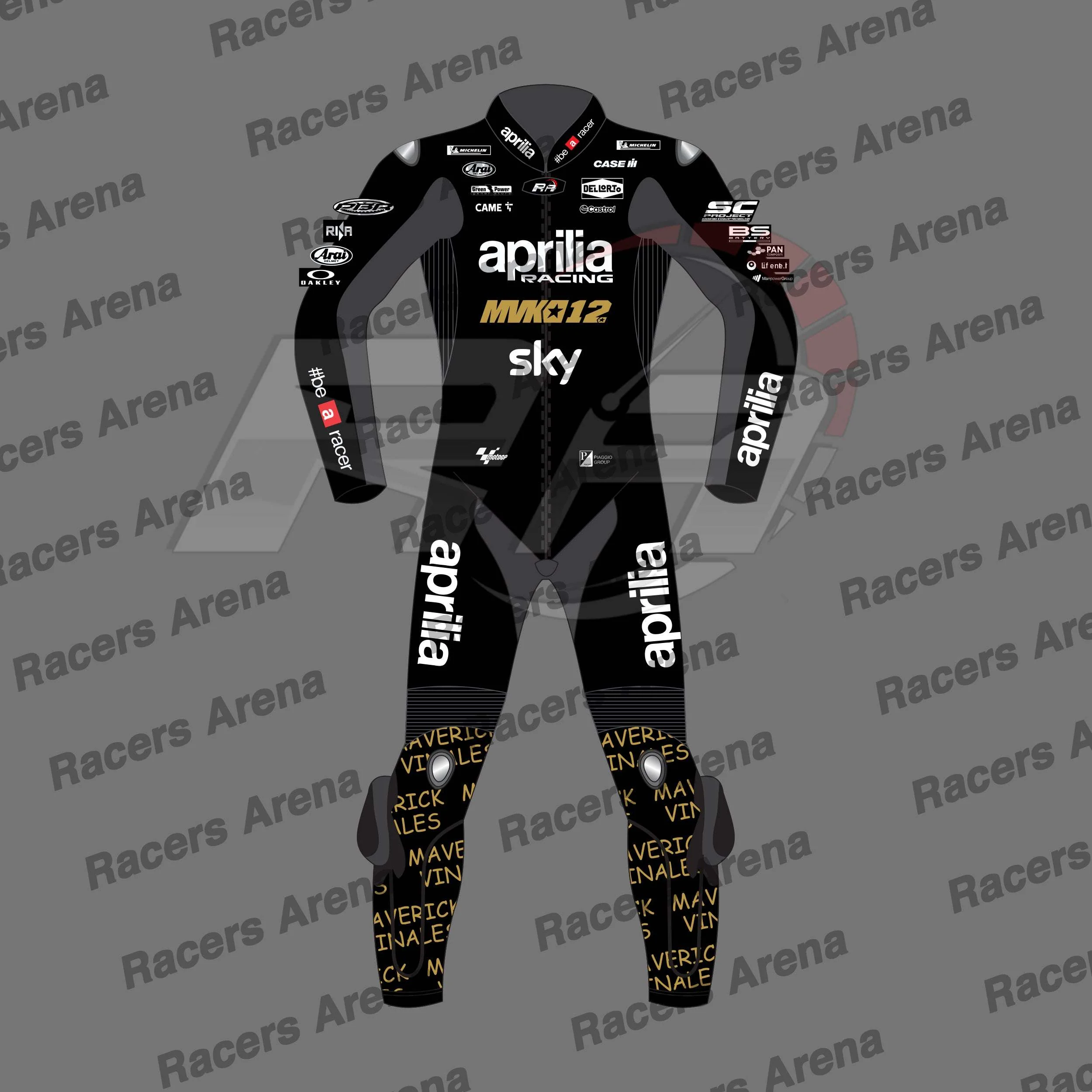Combinaison de course en cuir pour moto Aprilia Maverick Vinales Winter Test 2024