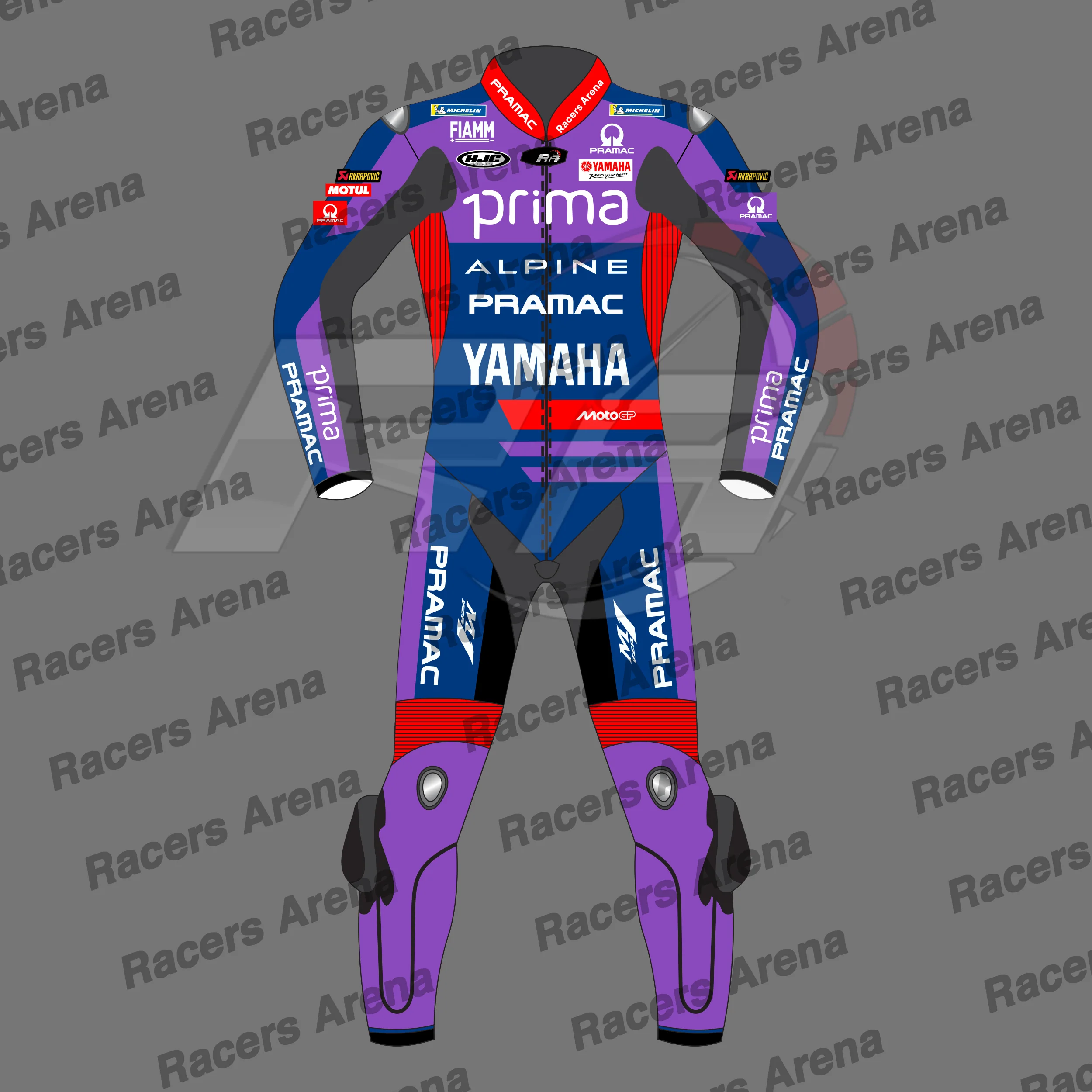 Miguel Oliveira Yamaha Pramac Motogp Combinaison de course en cuir moto 2025 – Image 2