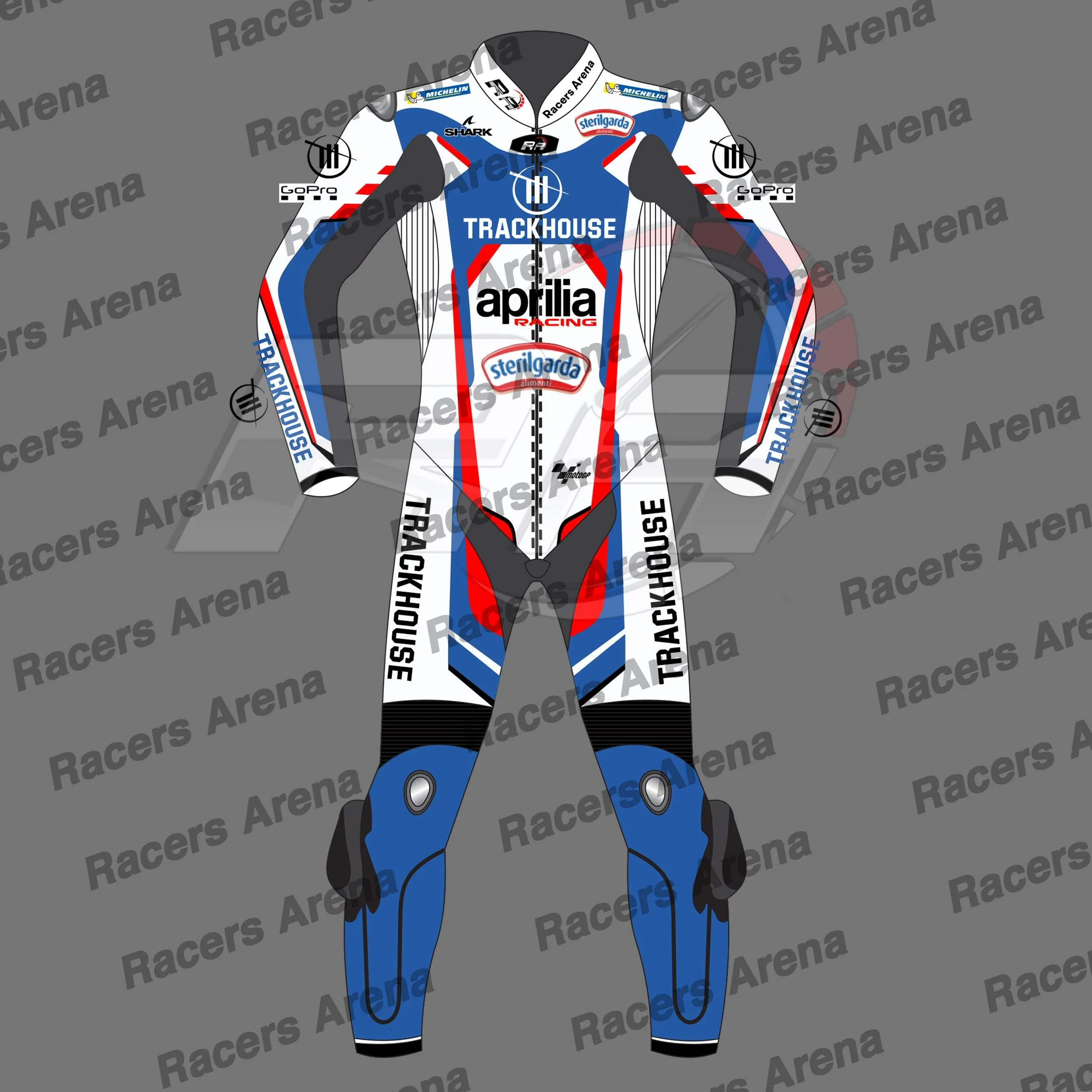 Combinaison de course en cuir pour moto Aprilia MotoGP 2024 de Raul Fernandez