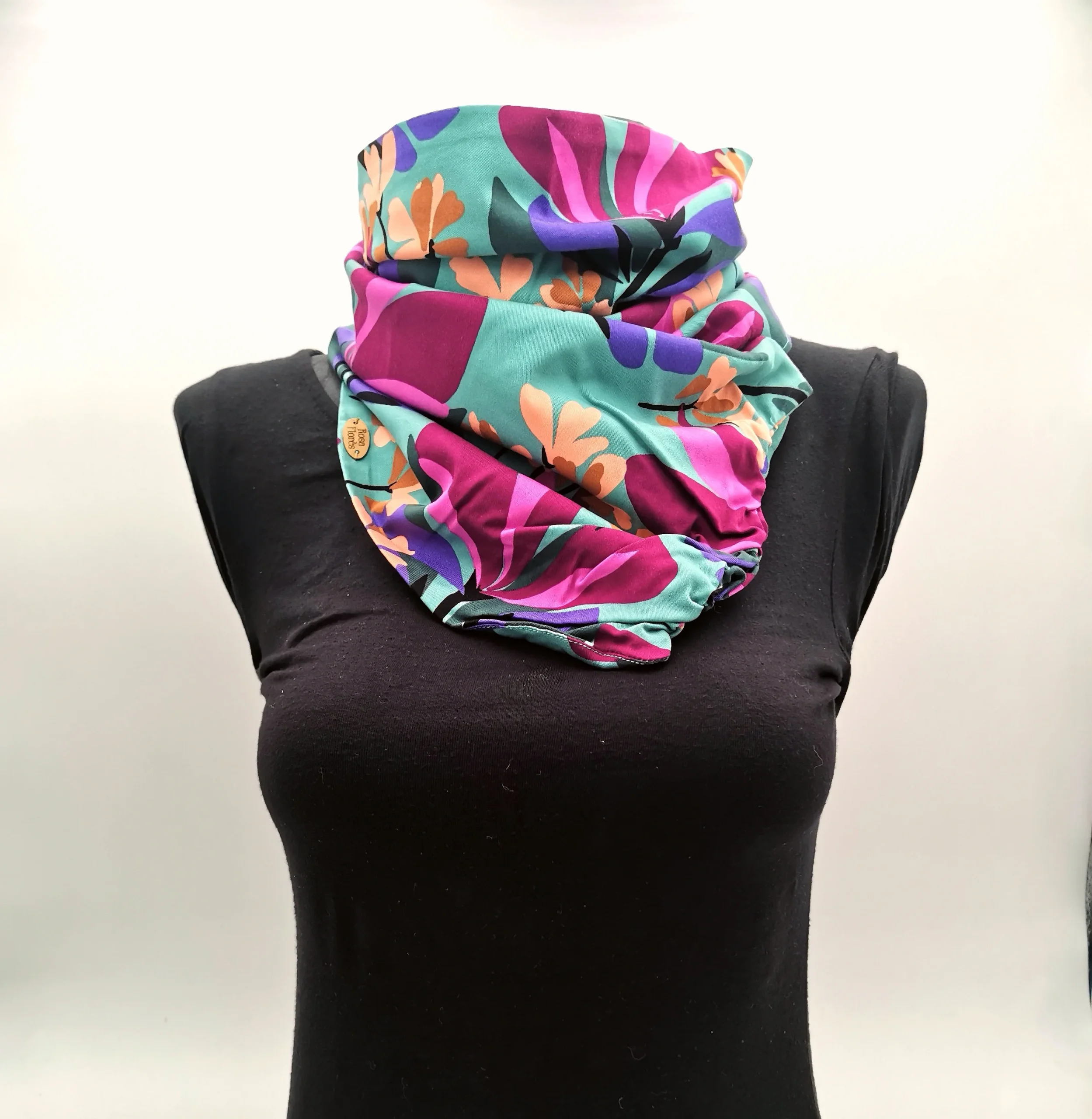 Foulard à pression en viscose – Image 2