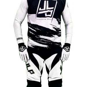 PANTALON ENFANT NOIR ET BLANC TENUE MOTO CROSS QUAD VTT BMX JLP RACING