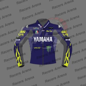 Veste de course en cuir de moto Yamaha bleue Valentino Rossi 2024