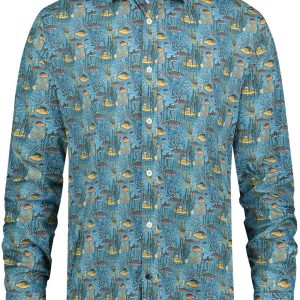 A Fish Named Fred Chemise Coral Poisson Bleue