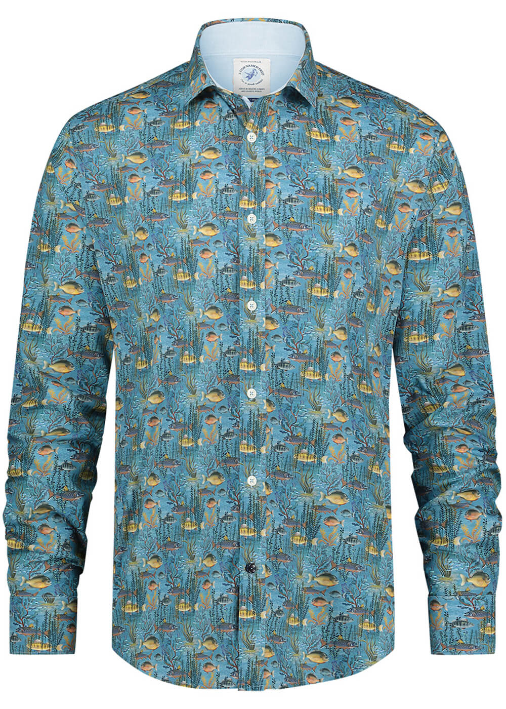 A Fish Named Fred Chemise Coral Poisson Bleue – Image 2