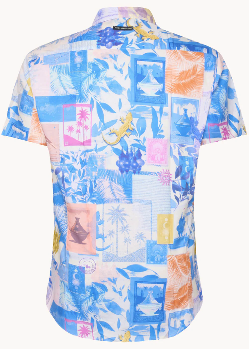 A Fish Named Fred Chemise Collage Bleue – Image 3