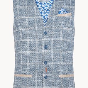 A Fish Named Fred Gilet Kobalt Bleu À Carreaux