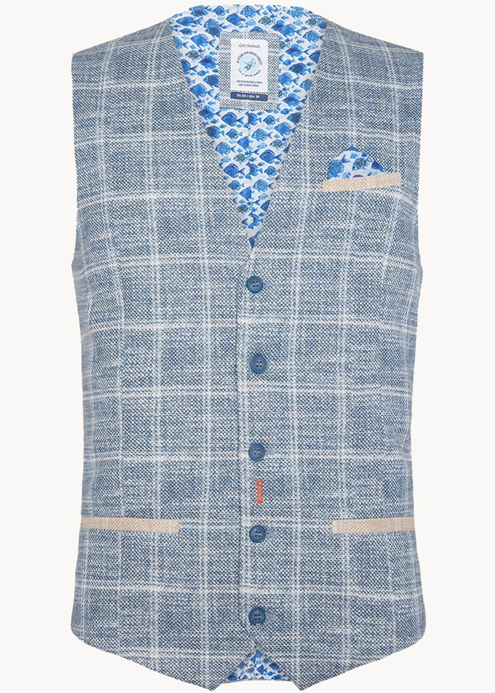 A Fish Named Fred Gilet Kobalt Bleu À Carreaux – Image 2