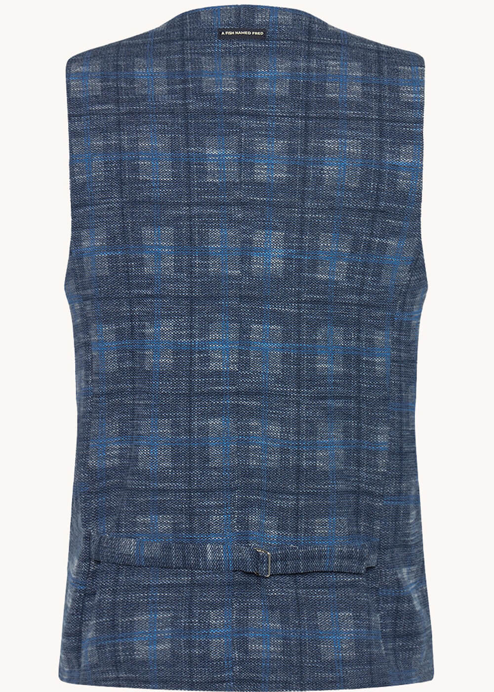 A Fish Named Fred Gilet Grand Carreau Bleu Cobalt – Image 3