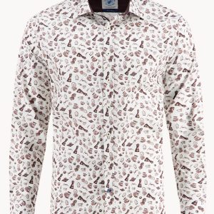 Chemise A Fish Named Fred Échecs Brun