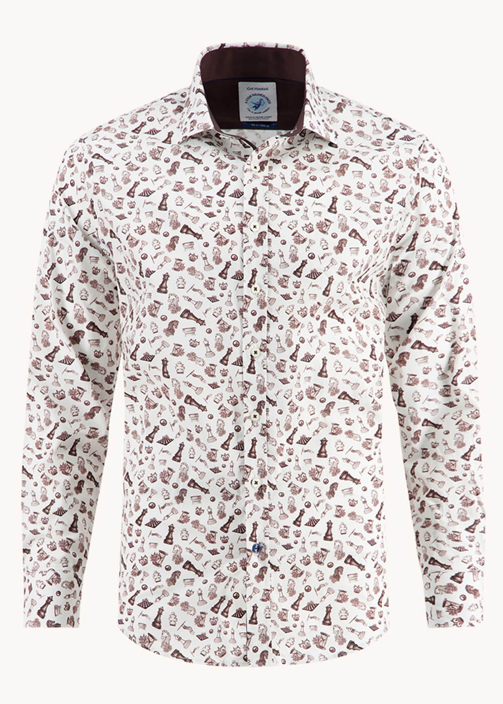 Chemise A Fish Named Fred Échecs Brun