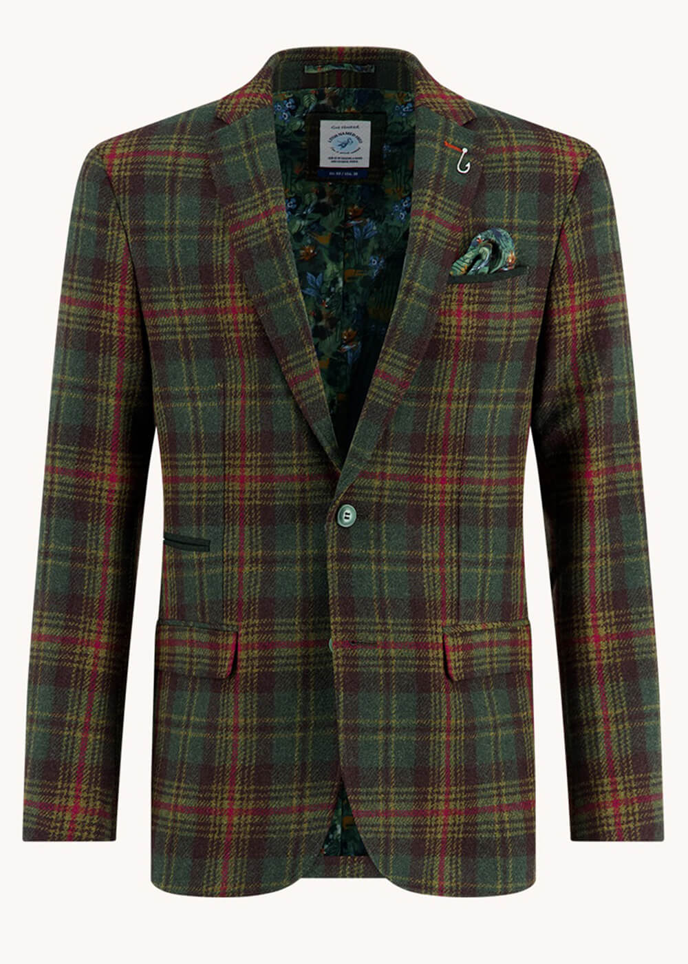 A Fish Named Fred Blazer en Laine Tartan Vert Foncé – Image 2