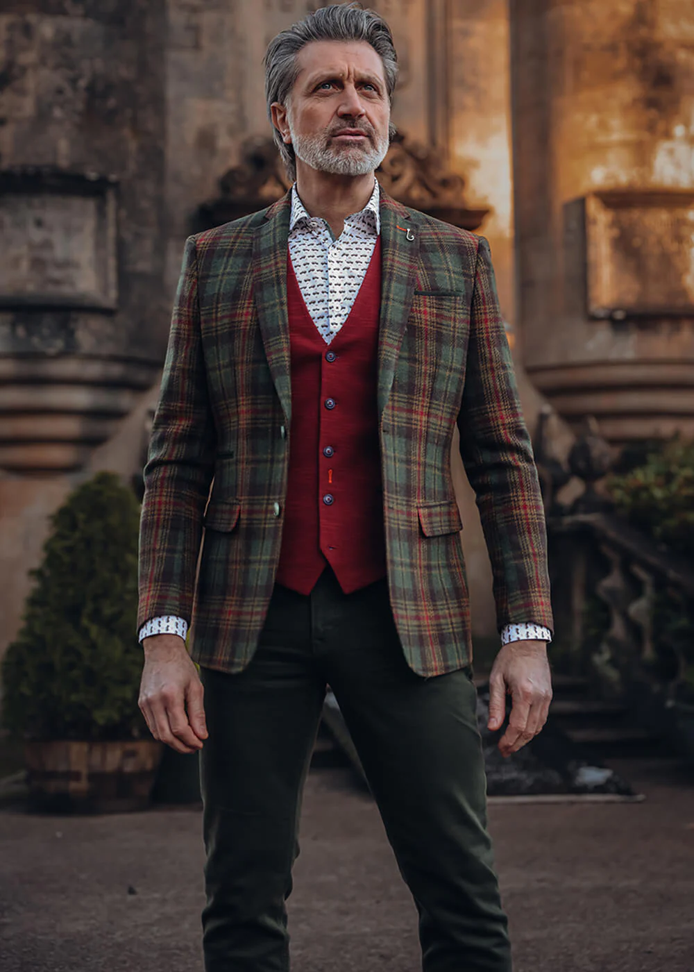 A Fish Named Fred Blazer en Laine Tartan Vert Foncé – Image 5