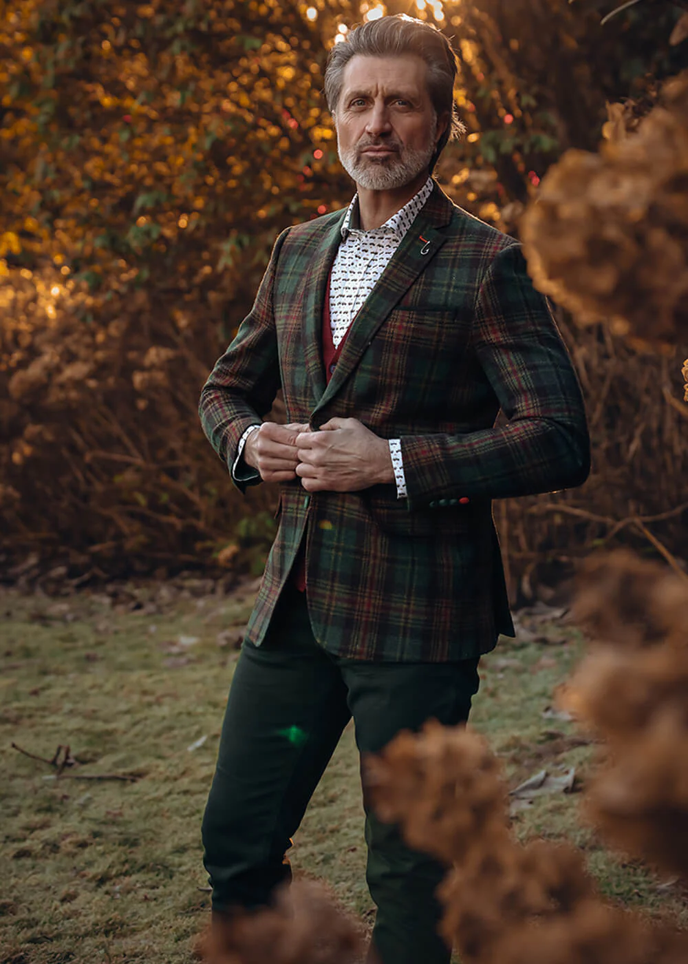 A Fish Named Fred Blazer en Laine Tartan Vert Foncé – Image 6