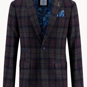 Blazer en Laine Tartan A Fish Named Fred Marine