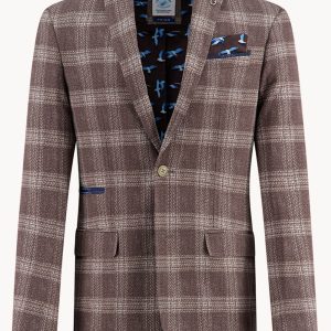 A Fish Named Fred Travel Windowpane Blazer Jasje Zand