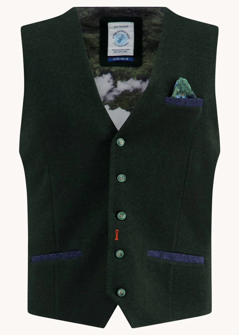 A Fish Named Fred Gilet Pique Vert Foncé – Image 2