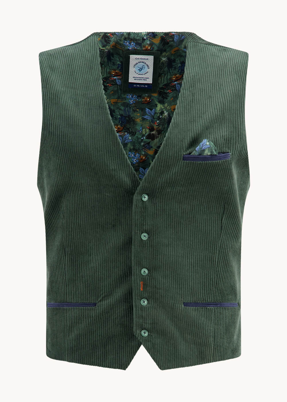 A Fish Named Fred Rib Gilet Donkergroen – Image 2